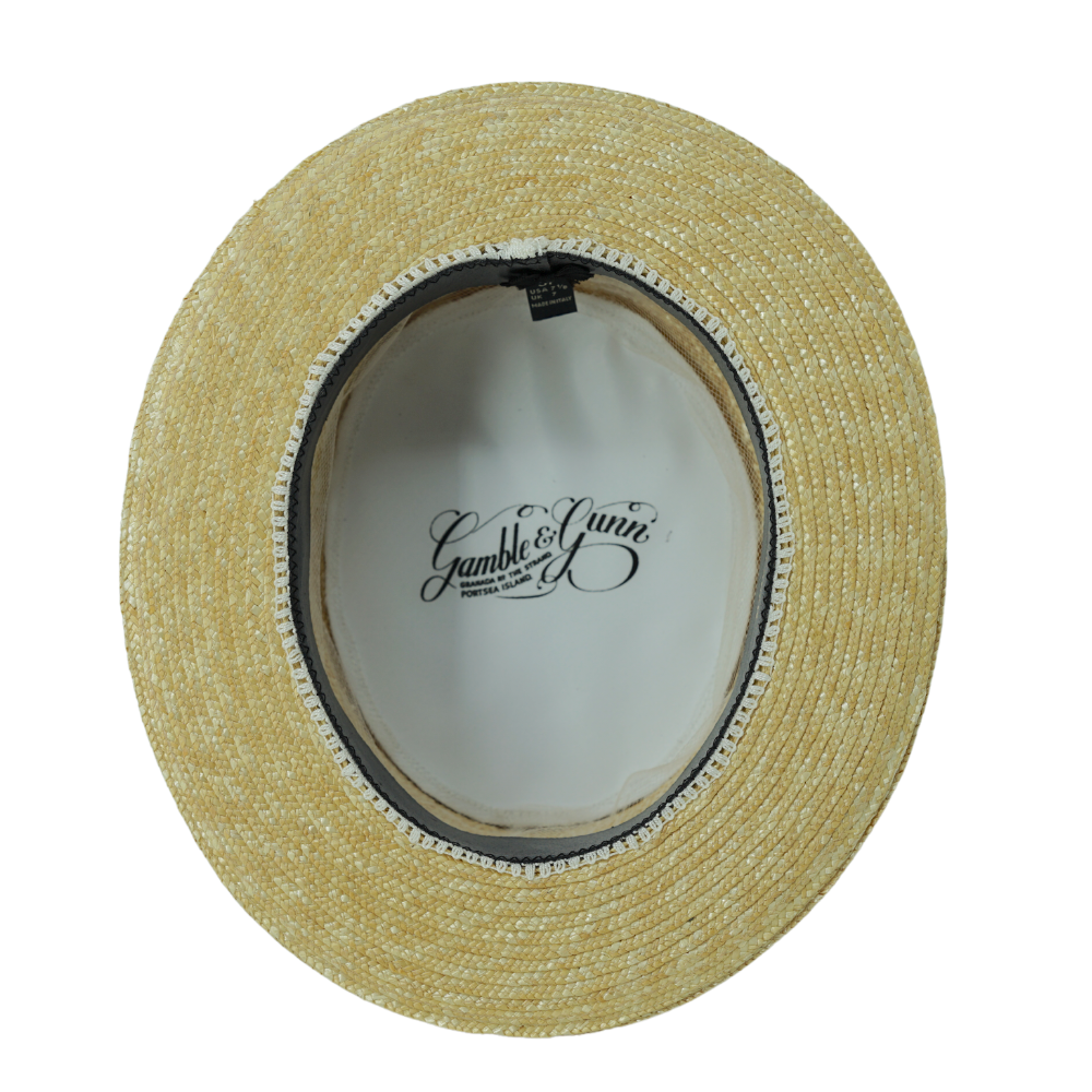 Gamble & Gunn Cambridge Straw Boater with Stripe Grosgrain Ribbon - Image 5