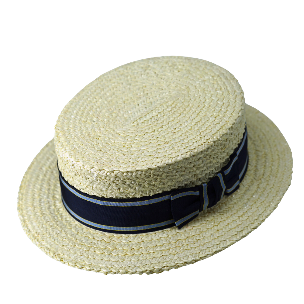 Gamble & Gunn Henley Straw Boater with Stripe Grosgrain Ribbon - Image 2