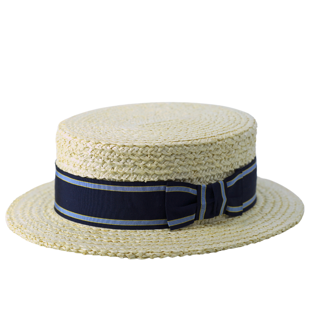 Gamble & Gunn Henley Straw Boater with Stripe Grosgrain Ribbon - Image 5