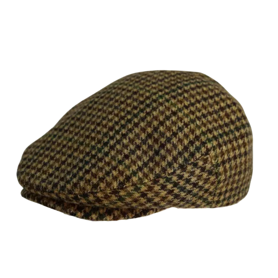 York - Houndstooth Moon & Sons Tweed Flat Cap