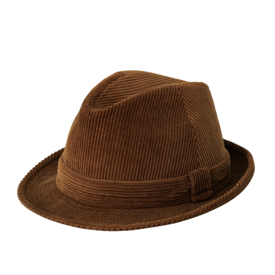 Vintage 1970's Cord Trilby Hat Dunn & Co 56cm